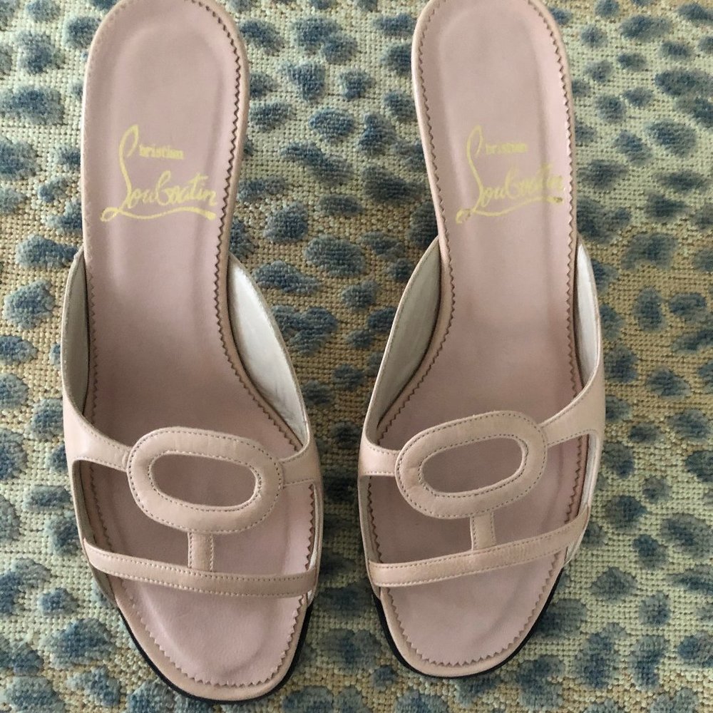 Christian Louboutin Pink Kitten Heel Sandals